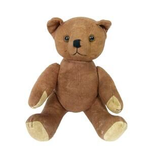 Vintage Silver Cross Soft Plush Teddy Bear Chocolate Brown 18 Inches